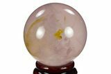Polished Rose Quartz Sphere - Madagascar #133801-1